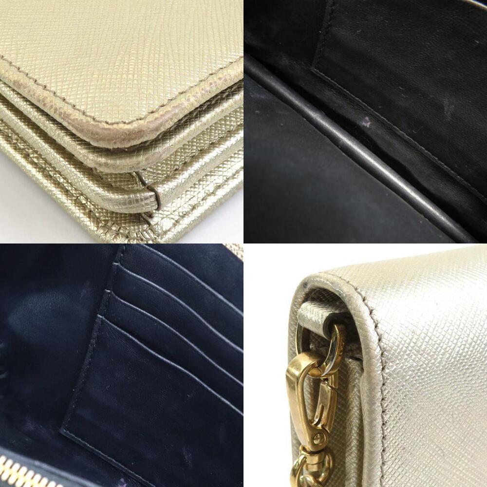 Prada metal bag Bag gold Shoulder Chain shoulder leather finish - Picture 3 of 4